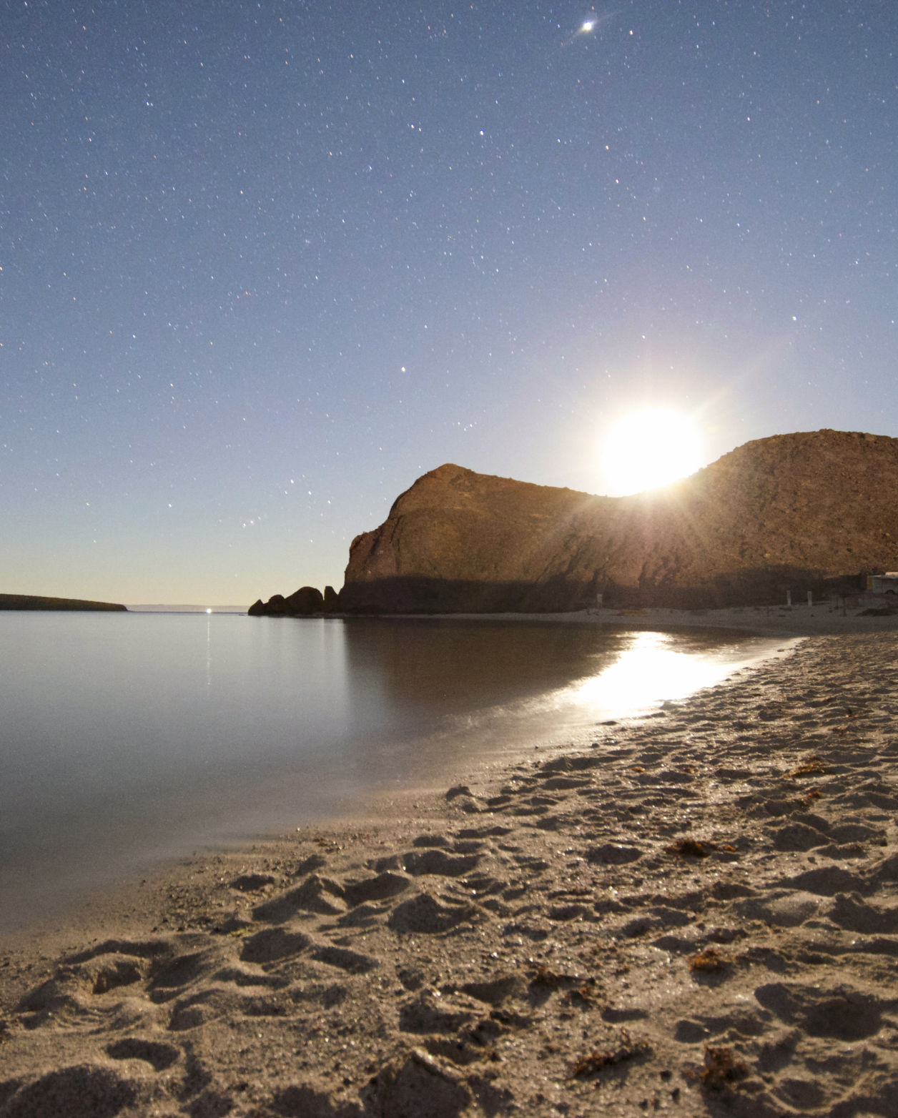 night time beach